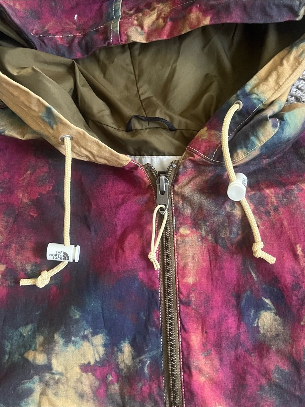 Women's The North Face Ripstop Wind Hoodie Full Zip Tie Dye Antelope Jacket - Picture 3 of 10